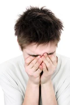 Young man is crying Stock Photos
