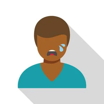 Young man crying showing despair and sadness emotion Stock Illustration