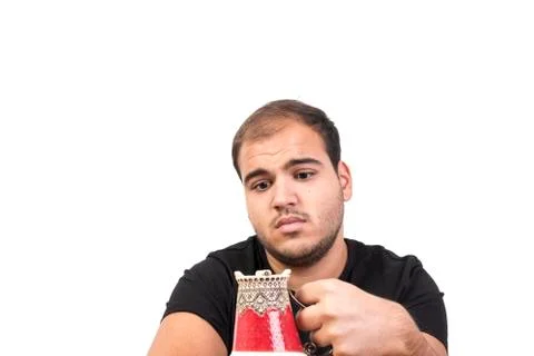Young Man With Cup Of Coffee Stock Photos