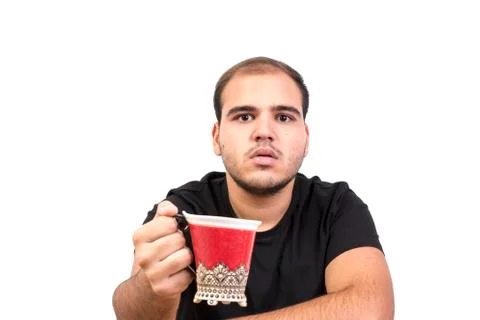 Young Man With Cup Of Coffee Stock Photos