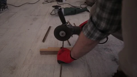 A young man cutting metal Stock Footage 86816692