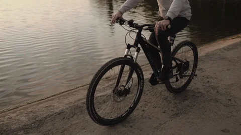 Young man cycling Stock Footage 130001348
