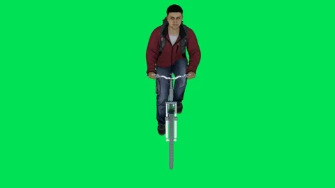 Young man cyclist riding a bicycle from the front angle Video stock 246730641