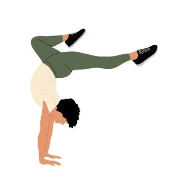 Young man dancer in freestyle breakdance movement. Stock Illustration