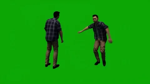 A young man dancing from the back and three sides Stock Footage 246731625