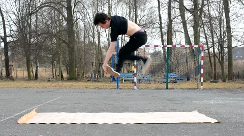Young man dancing breakdance on the street Stock-Footage 48681464