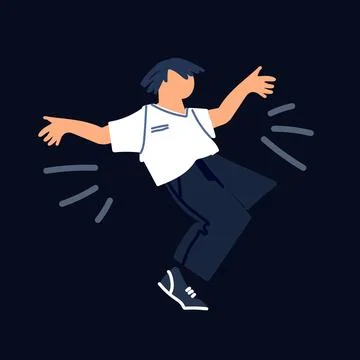 Young man dancing, having fun. Isolated on white background Stock Illustration