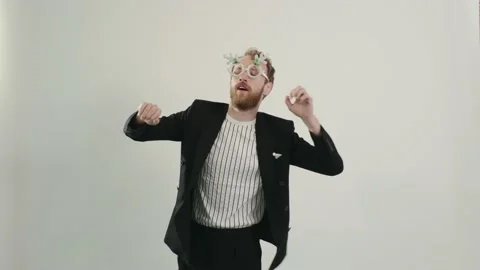 Young man dancing at a new year eve party Stock-Footage 221642872