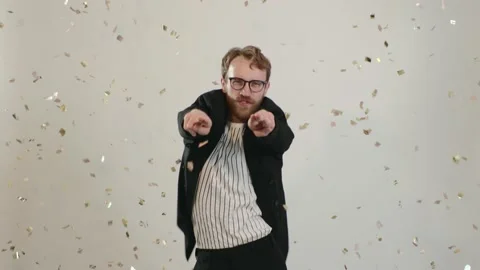 Young man dancing at a new year eve party Stock-Footage 221642941