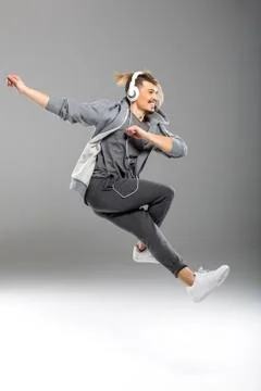 Young man dancing Stock Photos