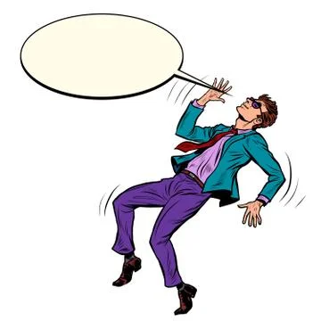 Young man dancing retro dancer Stock Illustration