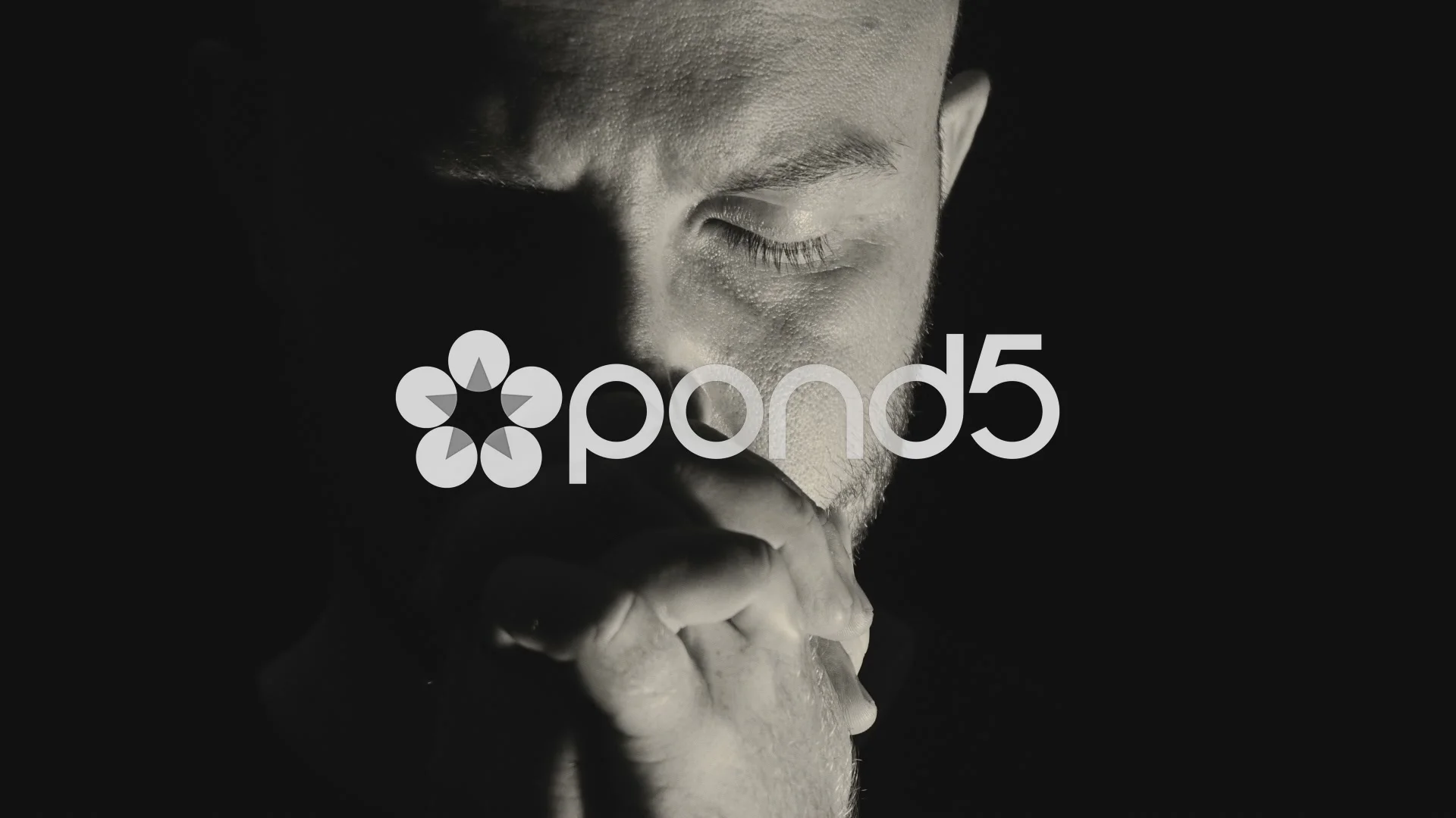 Young Man Deep In Prayer With Black Back Stock Video Pond5