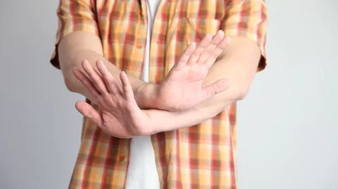 Young man demonstrating a refusal  gesture Stock Footage 60407545