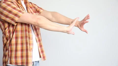 Young man demonstrating a refusal  gesture Stock Footage 60407558