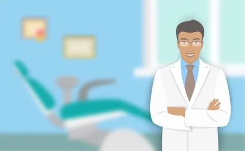 Young man dentist at the dental office Stock Illustration
