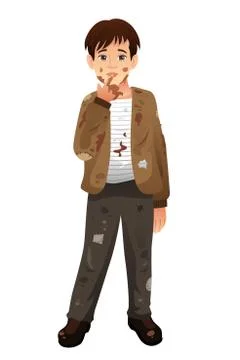 Young Man With Dirty Mud Face Body Illustration Stock Illustration