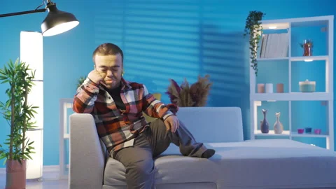 Young man with disabled dwarfism is crying from sadness and grief. Stock Footage 230970279