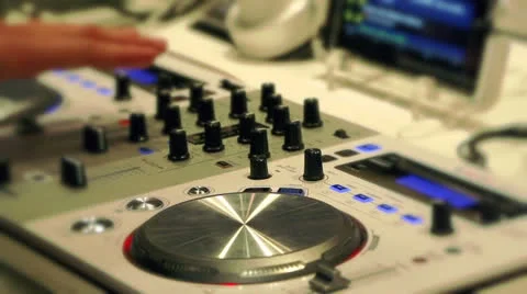 Young man at the dj player Video stock 22675327