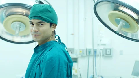 Young man doctor looking to camera with smiling. Stock Footage 95722959