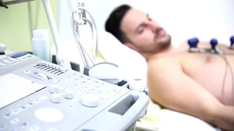 Young man doing preventive EKG Video stock 84949013