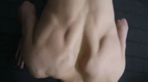 A young  man doing push-ups at home, morning exercise Stock Footage 45792896