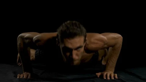 Young man doing push ups Stock Footage 85862551