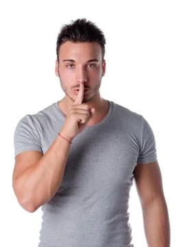 Young man doing shut Stock Photos