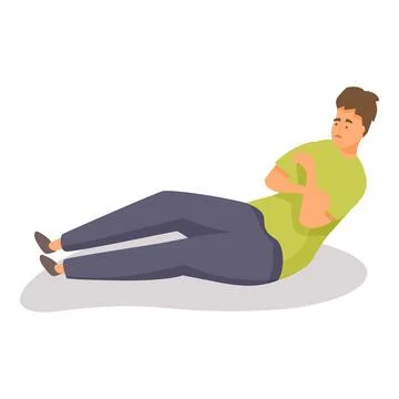 Young man doing sit ups, trying to get in shape Ilustración de archivo