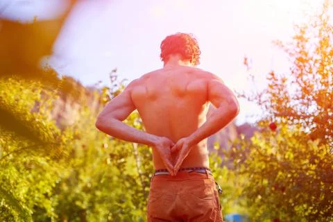 Young man doing yoga Stock Photos
