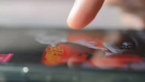 Young man like with double tap tiktok app video. tik tok app on phone. Stock Footage 286978210