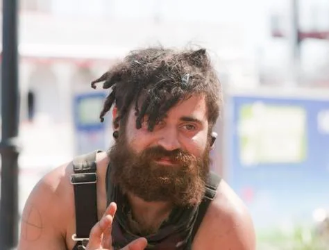 Young man with dreadlocks Foto stock