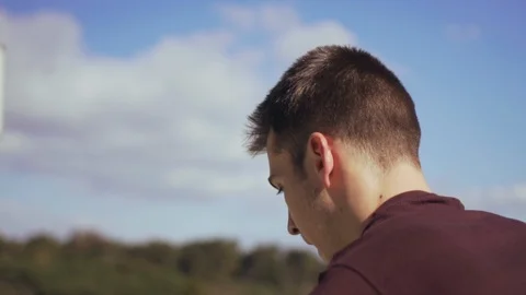 Young man dribble, thinking of making a shot to the hoop. Video stock 126655586