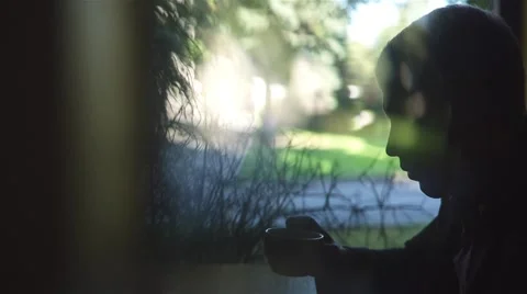 Young Man Drinking Coffee Video stock 61446532