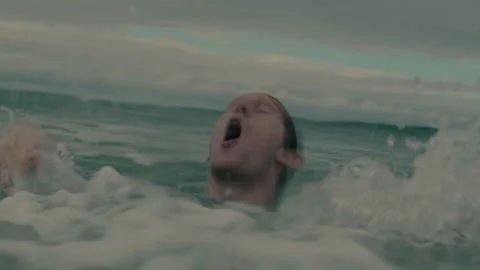 Young man drowning in water Stock Footage 264020262