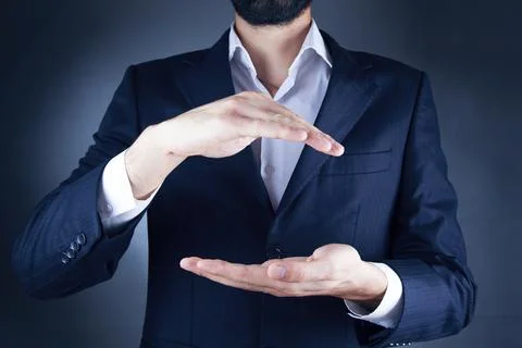 Young man empty hands Stock Photos