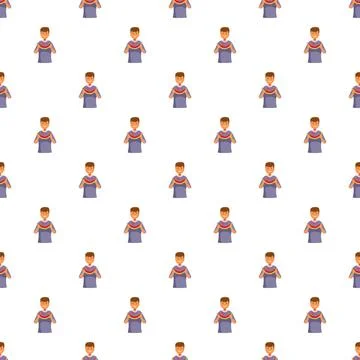 Young man enjoying watermelon slice seamless pattern Stock Illustration