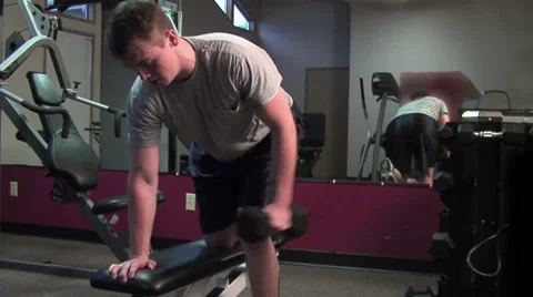 Young man exercising his upper body. Stock Footage 49862977