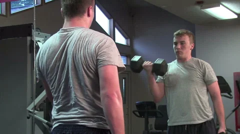 Young man exercising his upper body. Stock Footage 49862994