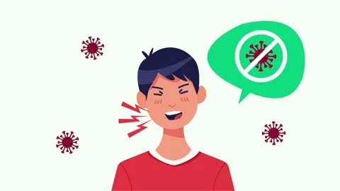 Young man experiencing sore throat due to coronavirus infection, dynamic mo.. Stock Footage 339257040