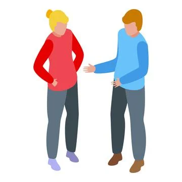 Young man explaining something to his female friend Illustrazione stock