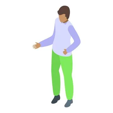 Young man explaining something using hand gestures Illustrazione stock