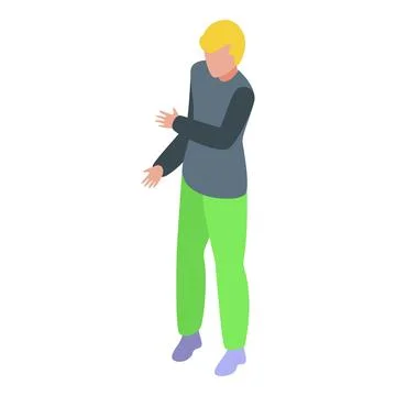 Young man explaining something using hand gestures isometric icon 스톡 일러스트