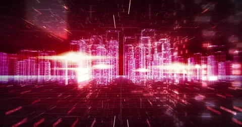 Young man exploring cyberspace through advanced virtual reality headset. Stock Footage 338397048