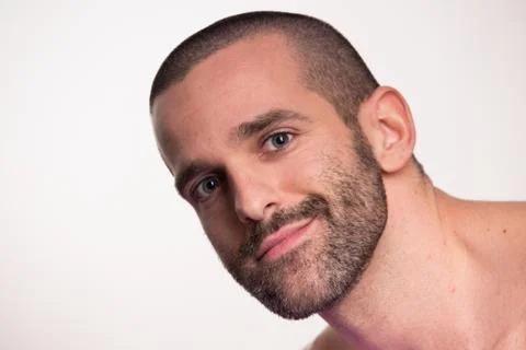 Young man face head Stock Photos