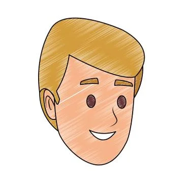 Young man face scribble Stock Illustration