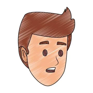 Young man face scribble Stock Illustration