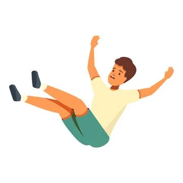 Young man falling down with fear in his eyes Stock Illustration