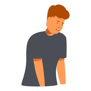 Young man feeling ashamed and guilty lowering his head Stock Illustration