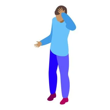 Young man feeling ashamed touching his forehead Stock Illustration
