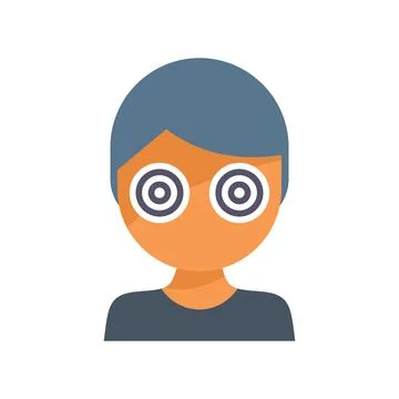 Young man feeling dizzy with spiral eyes showing dizziness Stock Illustration